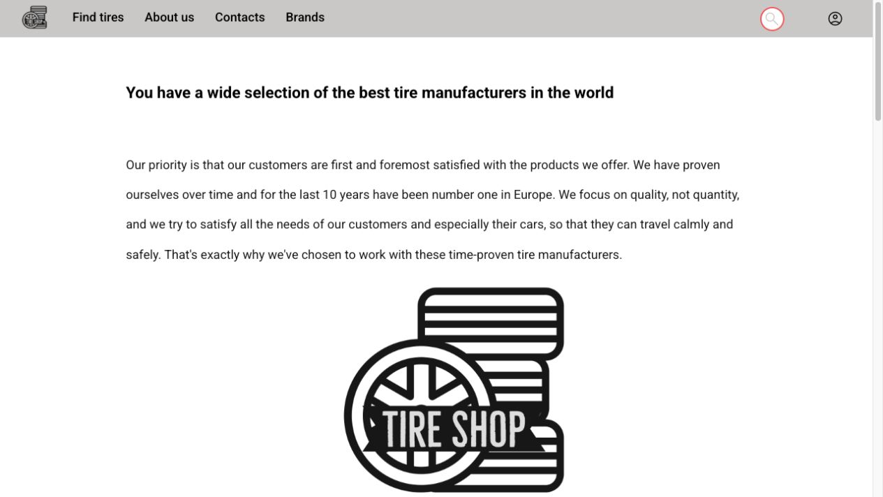 Tire Shop interface view 4