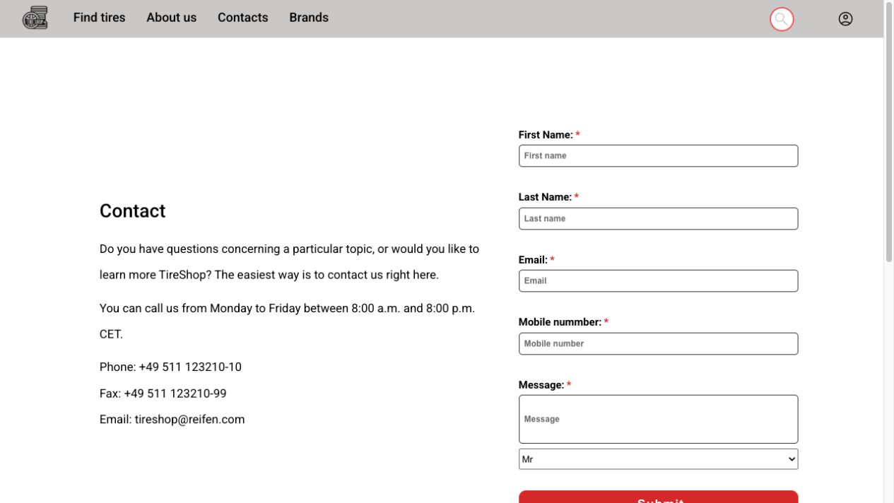Tire Shop interface view 6