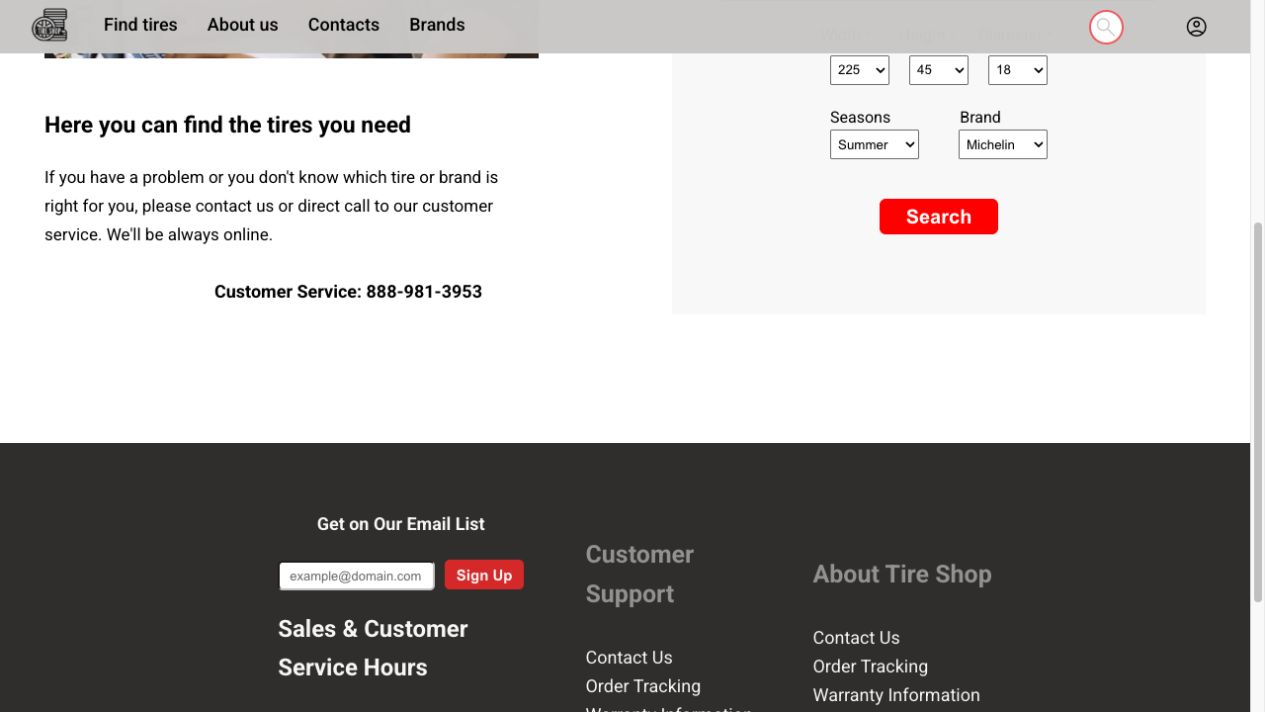 Tire Shop interface view 3