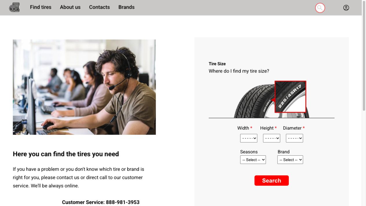 Tire Shop interface view 2